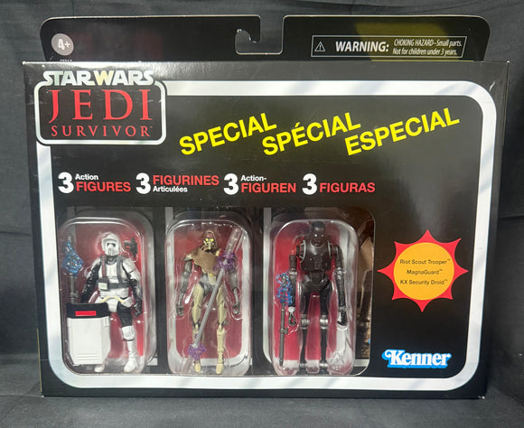 STAR WARS JEDI SURVIVOR VINTAGE 3-PACK 3.75IN AF