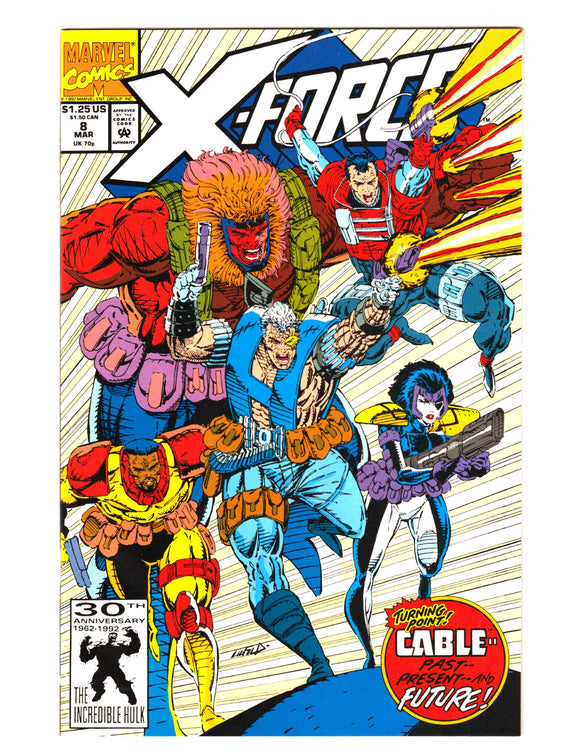 X-FORCE #8 (1992) 1ST "CAMEO" APPEARANCE OF DOMINO (NEENA THURMAN); 1S ...