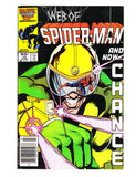 WEB OF SPIDER-MAN #15 (1986) CANADIAN PRICE VARIANT 1ST APPEARANCE OF CHANCE; 1ST VOICE APPEARANCE OF FOREIGNER FN-/FN
