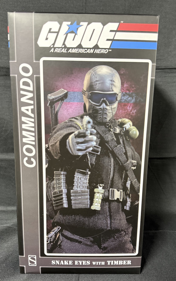 SIDESHOW GI JOE COMMANDO SNAKE EYES WITH TIMBER 1:6 SCALE FIGURE