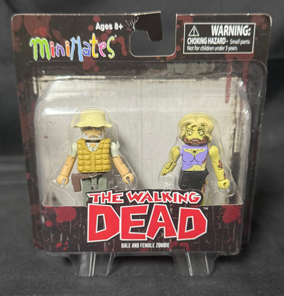 WALKING DEAD MINIMATES SER 1 DALE/FEMALE ZOMBIE