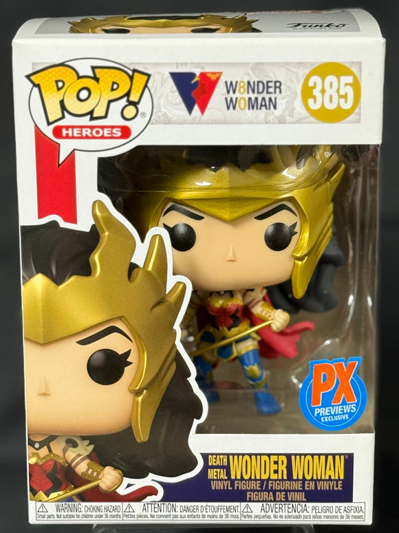 POP HEROES DC DEATH METAL WONDER WOMAN PX VIN FIG W/CHASE