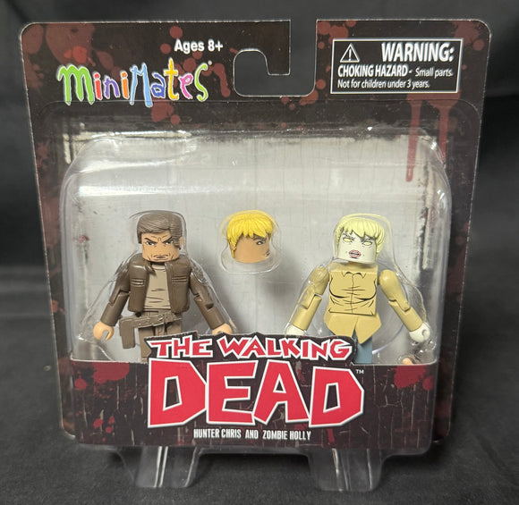 WALKING DEAD MINIMATES SERIES 7 HUNTER CHRIS/ZOMBIE HOLLY