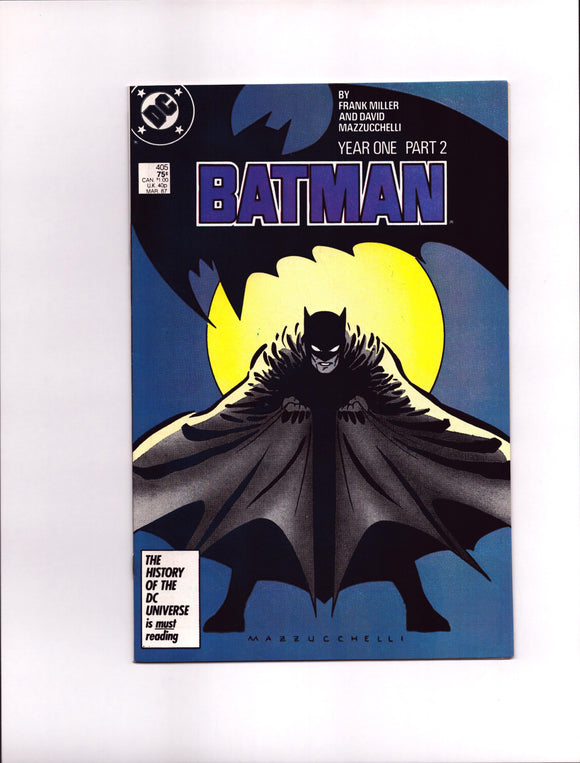 BATMAN #405 (1987) YEAR ONE PART 2 BY FRANK MILLER NM-/NM