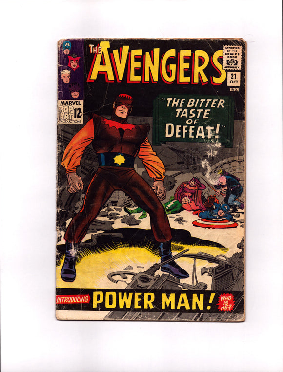 AVENGERS #21 (1965) 1ST APPEARANCE OF POWER MAN (ERIK JOSTEN) G