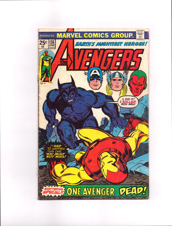AVENGERS #136 (1975) GVG/VG-