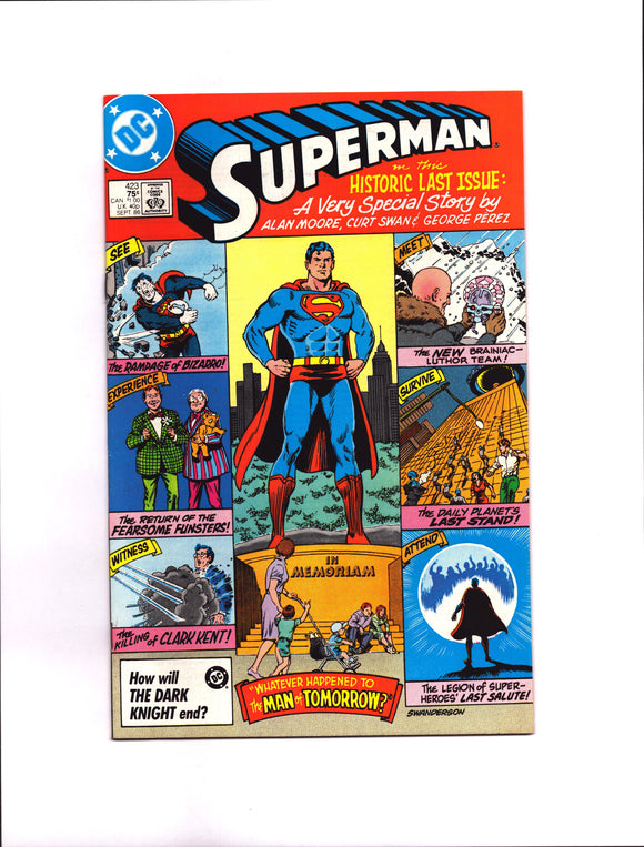 SUPERMAN #423 (1986) FINAL ISSUE NM-/NM