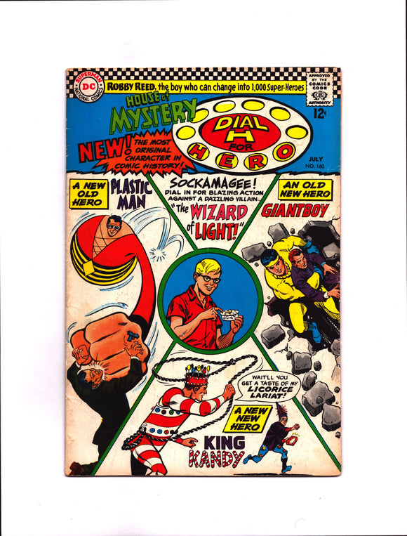 HOUSE OF MYSTERY #160 (1966) 1ST SILVER AGE APPEARANCE OF PLASTIC MAN (BOBBY REED) FNVF/VF-