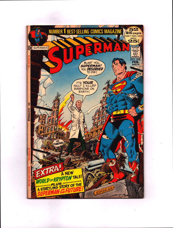 SUPERMAN #248 (1972) FIRST APPEARANCE OF THE GALACTIC GOLEM VF/VF+