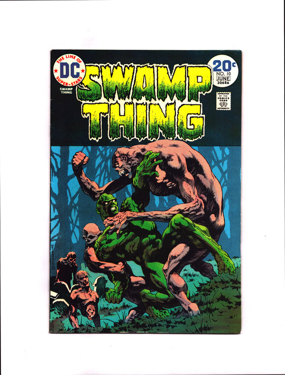 SWAMP THING #10 (1974) FINAL BERNI WRIGHTSON ISSUE VF-/VF