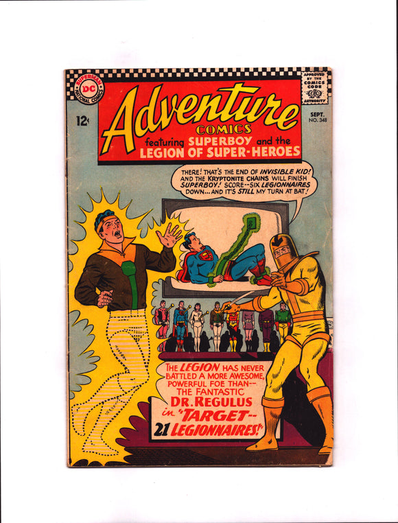 ADVENTURE COMICS #348 (1966) 1ST APPEARANCE OF DOCTOR REGULUS VG/VG+