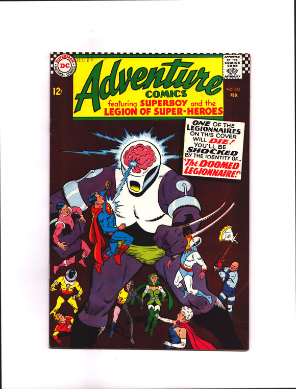 ADVENTURE COMICS #353 (1967) DEATH OF FERRO LAD VF-/VF