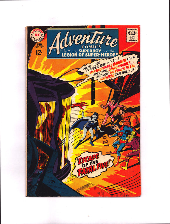 ADVENTURE COMICS #365 (1968) 1ST APPEARANCE OF SHADOW LASS FN-/FN