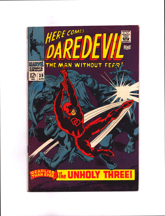 DAREDEVIL #39 (1968) 1ST APPEARANCE OF DEATH-STALKER (UNDER THE ALIAS EXTERMINATOR) FNVF/VF-