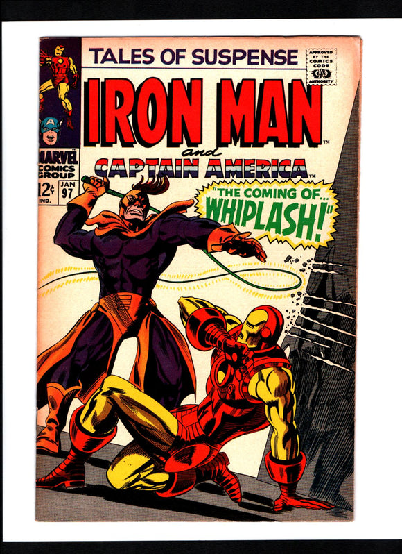 TALES OF SUSPENSE #97 (1968) 1ST APPEARANCE OF BOTH WHIPLASH AND MADAME MASQUE  VF-/VF