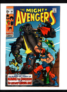 AVENGERS #69 (1969) 1ST APPEARANCE OF SQUADRON SINISTER (NIGHTHAWK, DR. SPECTRUM, HYPERION, WHIZZER); 1ST APPEARANCE OF THE GRANDMASTER VFNM