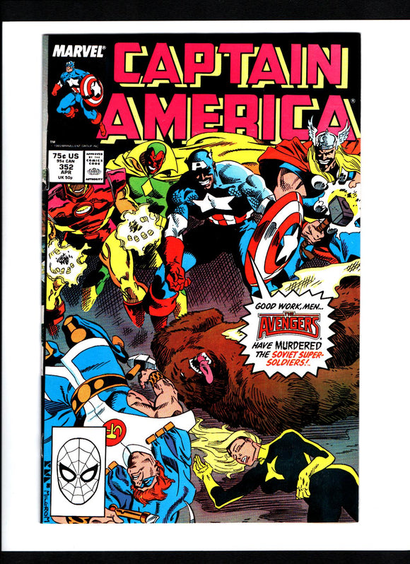 CAPTAIN AMERICA #352 (1989) 1ST APPEARANCE OF SUPREME SOVIETS (RED GUARDIAN, PERUN, SPUTNIK, FANTASMA) VFNM/NM-