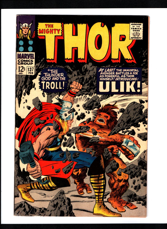 THOR #137 (1967) 1ST APPEARANCE OF ULIK FNVF/VF-