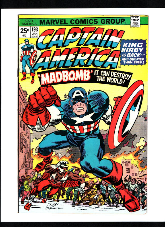 CAPTAIN AMERICA #193 (1976) VF+/VFNM 1ST ISSUE OF JACK KIRBY'S SECOND RUN ON THE TITLE
