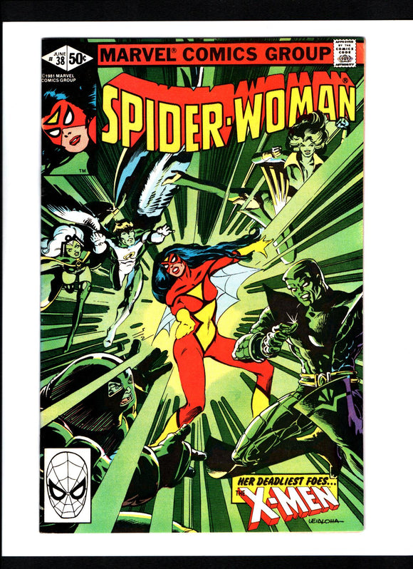 SPIDER-WOMAN #38 (1981) CHRIS CLAREMONT WRITTEN X-MEN CROSS OVER ISSUE NM-