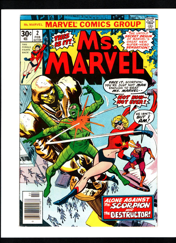 MS. MARVEL #2 (1977) ORIGIN OF MS. MARVEL VF+/VFNM