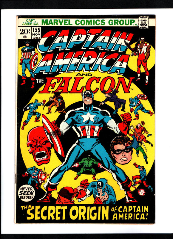 CAPTAIN AMERICA #155 (1972) ORIGIN OF BUCKY (JACK MONROE) FN/FN+