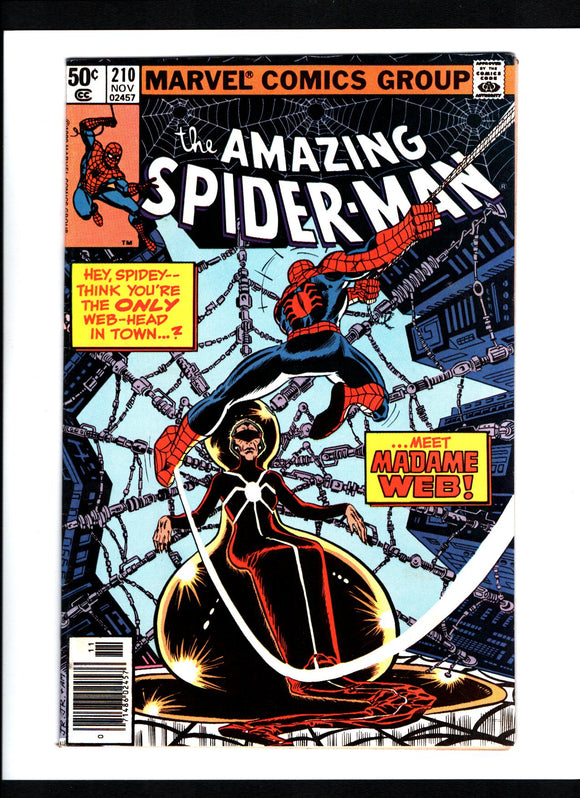 AMAZING SPIDER-MAN #210 (1980) 1ST APPEARANCE OF MADAME WEB (CASSANDRA WEBB) VF/VF+