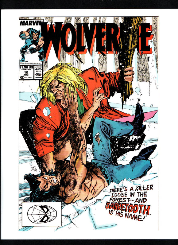 WOLVERINE #10 (1989) 1ST WOLVERINE / SABRETOOTH FIGHT NM-/NM