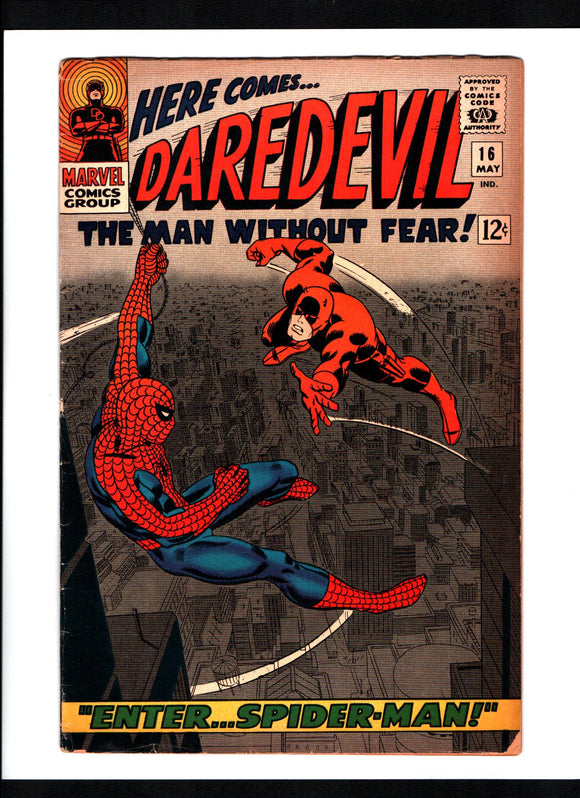 DAREDEVIL #16 (1966) 1ST JOHN ROMITA SR. SPIDER-MAN ART VGFN/FN-