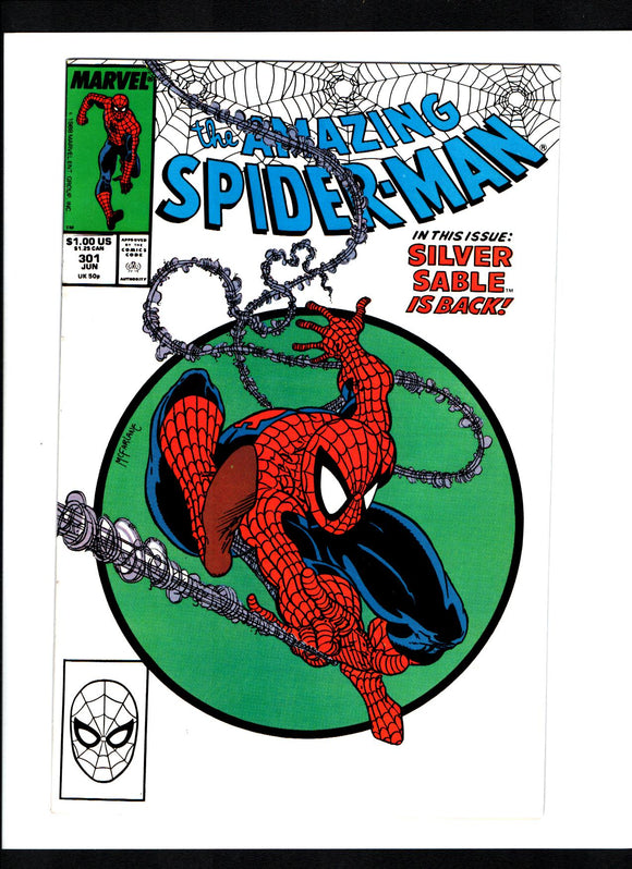AMAZING SPIDER-MAN #301 (1988) RETURN OF SPIDER-MAN'S CLASSIC RED & BLUE SUIT VF/VF+