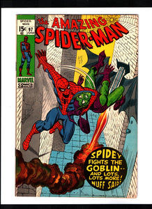 AMAZING SPIDER-MAN #97 (1971) NO COMICS CODE AUTHORITY APPROVAL STORYLINE FN/FN+