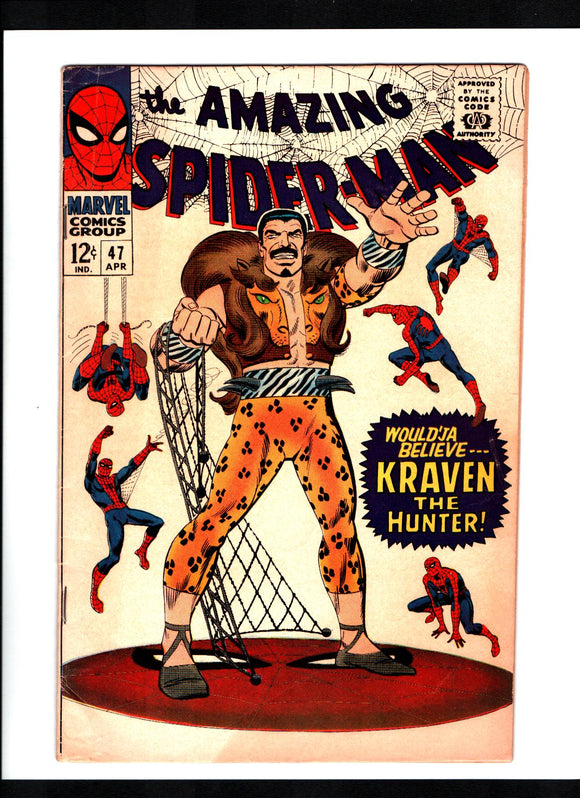 AMAZING SPIDER-MAN #47 (1967) ICONIC COVER ART; 1ST DATE OF PETER PARKER AND MARY JANE VG/VG+