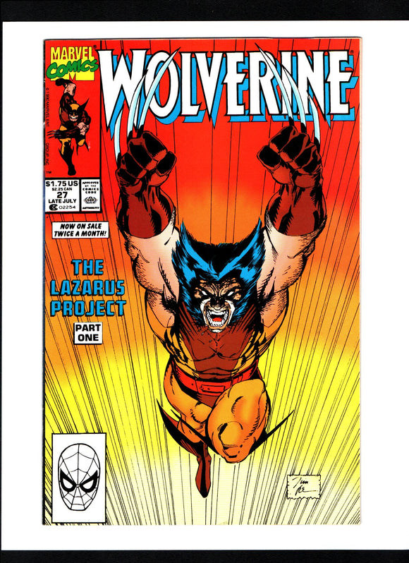 WOLVERINE #27 (1990) ICONIC JIM LEE COVER ART NM-