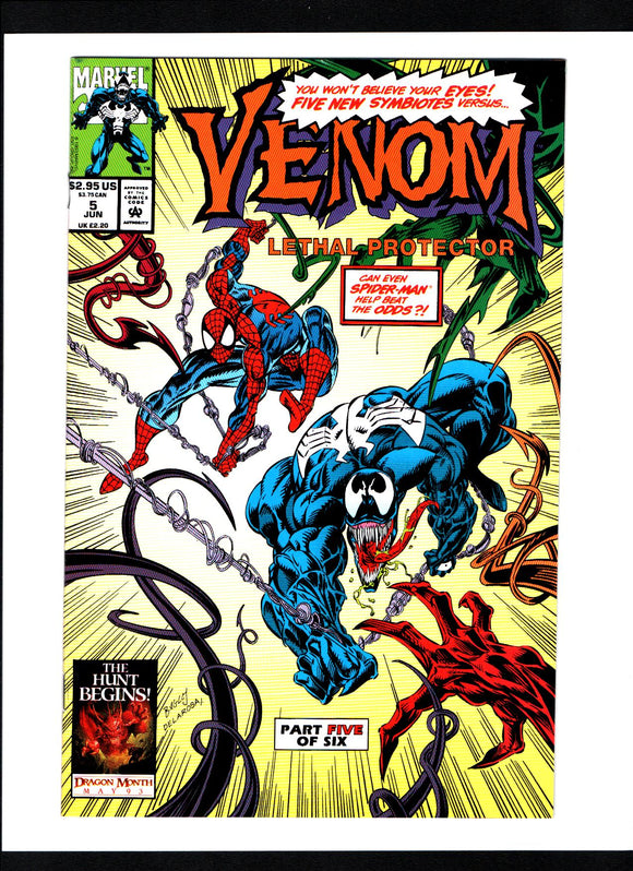VENOM: LETHAL PROTECTOR #5 (1993) 1ST FULL APPEARANCE OF AGONY, LASHER, PHAGE & RIOT NM