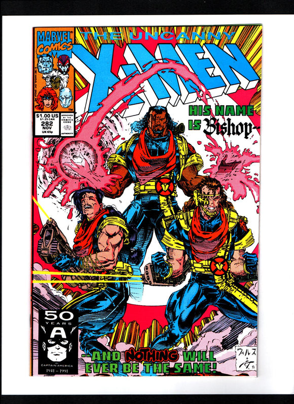 THE UNCANNY X-MEN #282 (1991) 1ST COVER APPEARANCE AND 1ST APPEARANCE OF BISHOP (ON LAST PAGE)