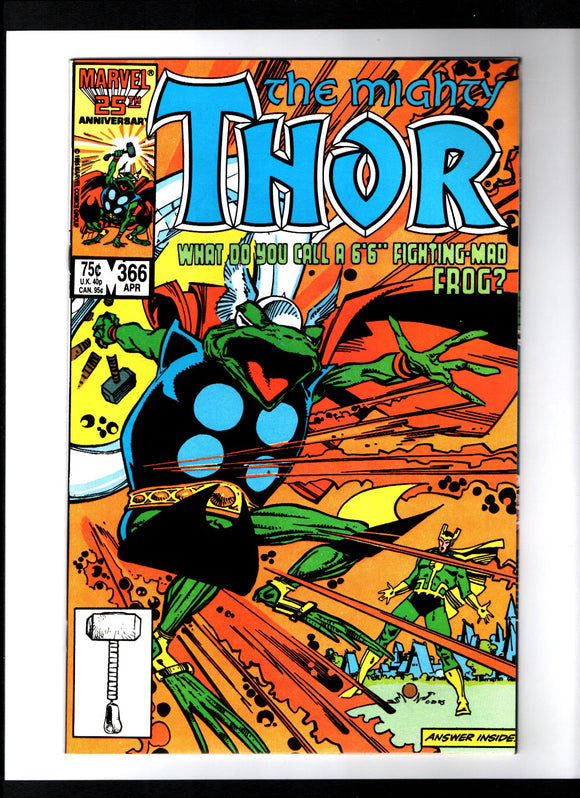 THOR #366 (1986) 1ST COVER APPEARANCE OF THROG NM
