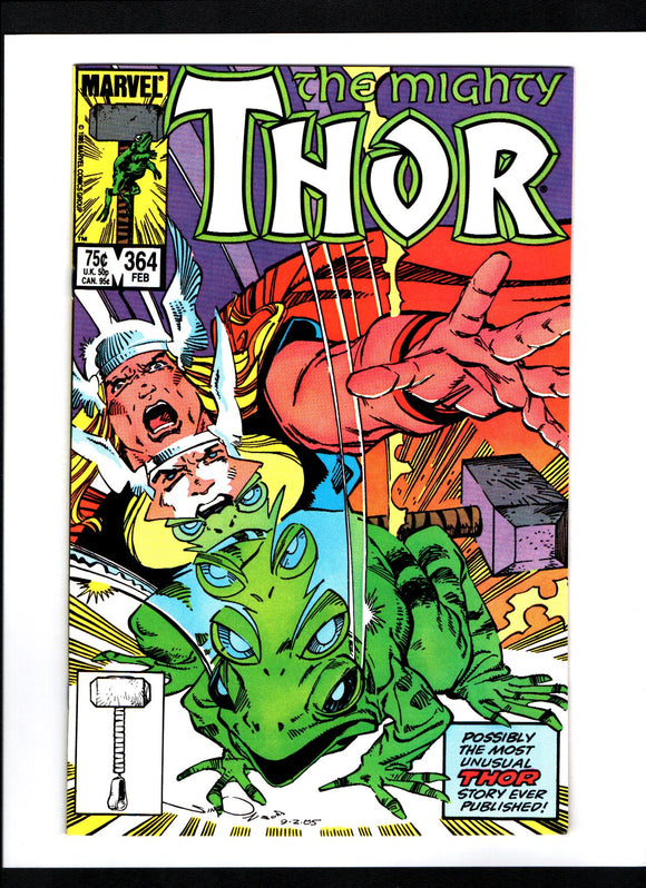 THOR #364 (1986) 1ST APPEARANCE OF PUDDLEGULP (THROG); 1ST APPEARANCE OF THOR AS A FROG NM