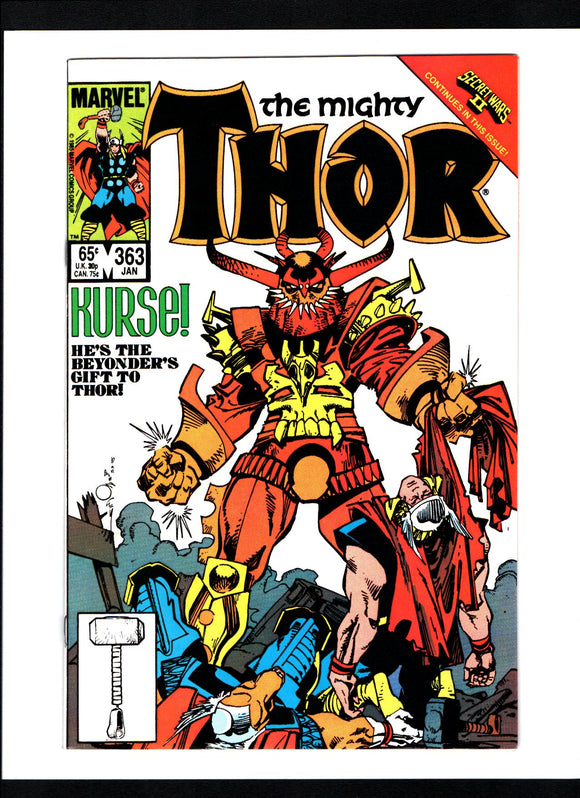 THOR #363 (1986) 1ST CAMEO APPEARANCE OF PUDDLEGULP NM