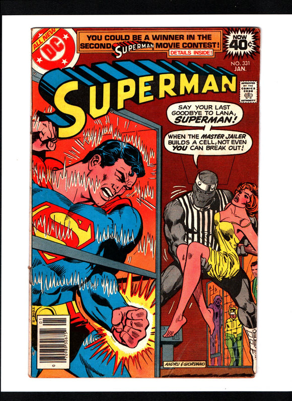 SUPERMAN #331 (1979) 1ST APPEARANCE OF MASTER JAILER VG+/VGFN