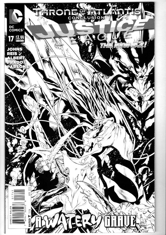 JUSTICE LEAGUE #17 BLACK & WHITE VAR ED (2011) 1:100