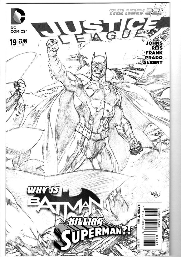JUSTICE LEAGUE #19 BLACK & WHITE VAR ED (2011) 1:100