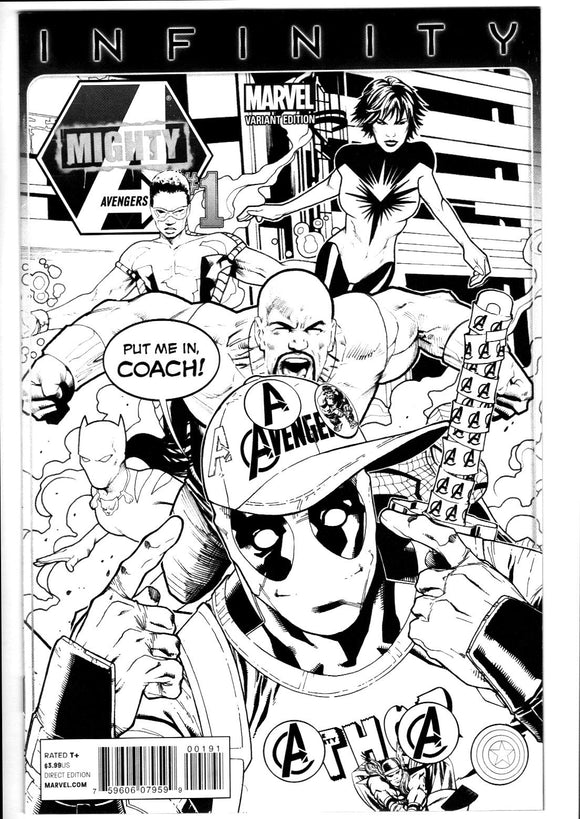MIGHTY AVENGERS #1 Greg Land Deadpool Party Sketch Variant 1 Per Store