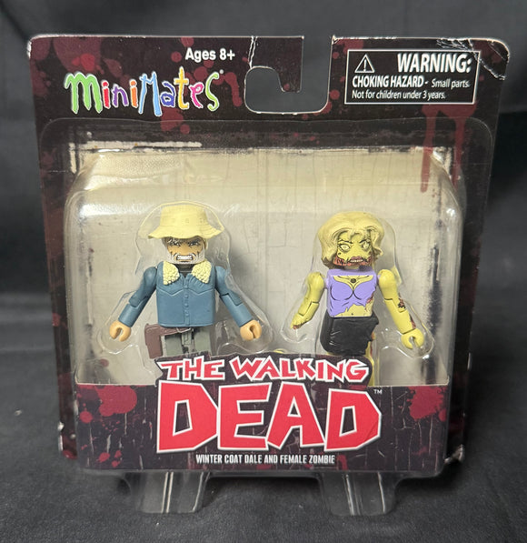 WALKING DEAD MINIMATES SER 1 VARIANT WINTER COAT DALE/FEMALE ZOMBIE