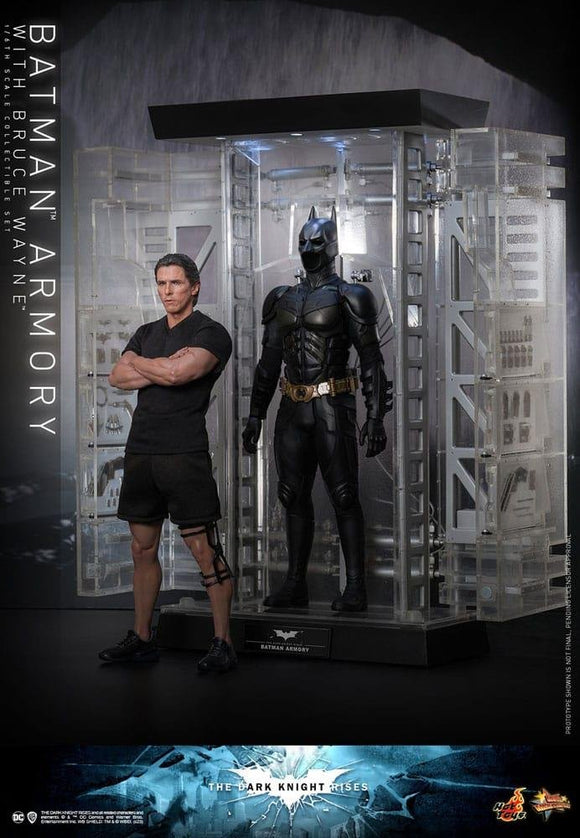 HOT TOYS BATMAN TDKR - BATMAN ARMORY WITH BRUCE WAYNE 1:6 SCALE FIGURE