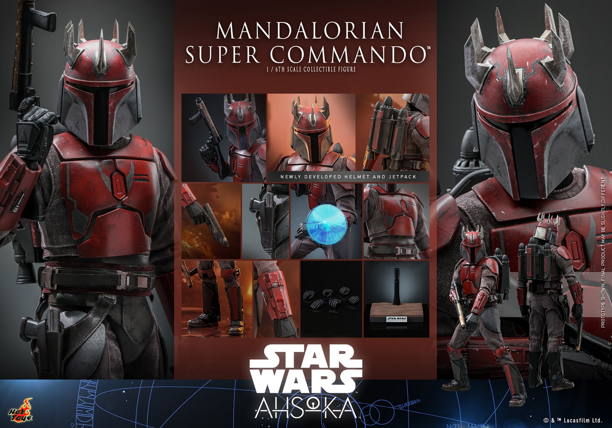HOT TOYS STAR WARS: AHSOKA - MANDALORIAN SUPER COMMANDO 1:6 SCALE 