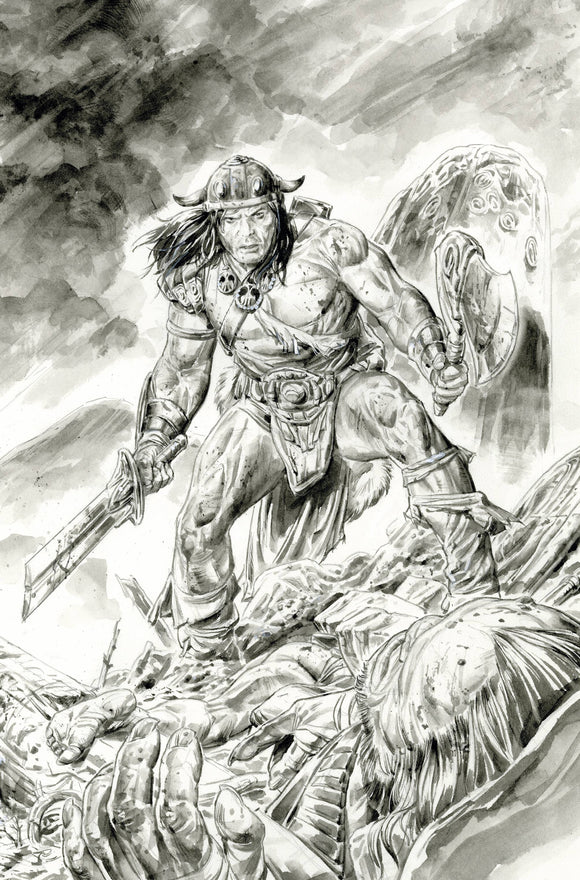 CONAN BARBARIAN #3 FOC BRAITHWAITE B&W INK VIRGIN