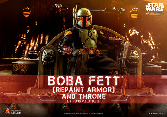 HOT TOYS STAR WARS: THE MANDALORIAN - BOBA FETT (REPAINT ARMOR) AND THRONE 1:6 SCALE
