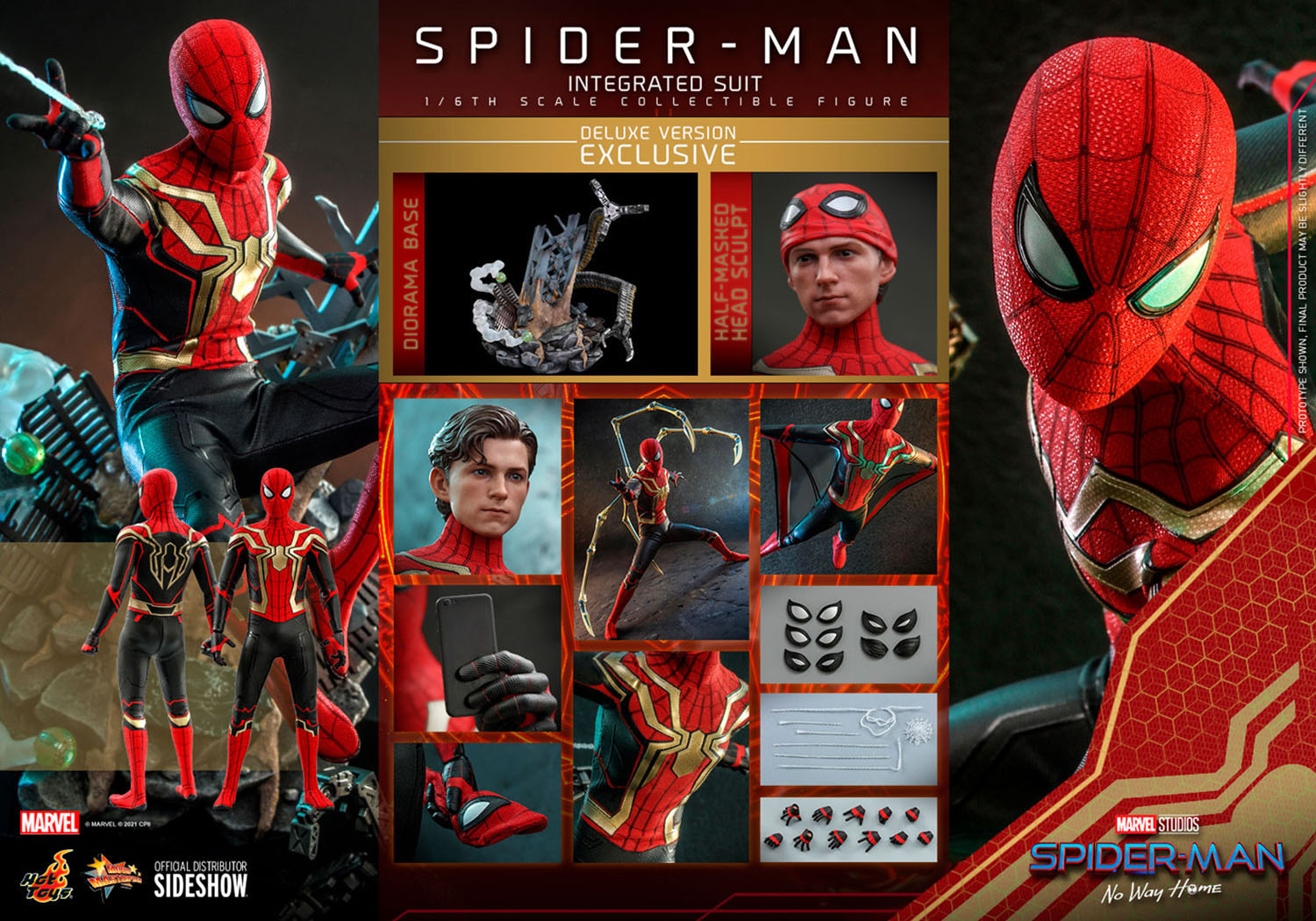 アメコミ Spider-Man Integrated Suit Deluxe Ver HOT TOYS SPIDER-MAN NO WAY HOME - SPIDER-MAN (INTEGRATED SUIT